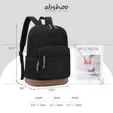 abshoo Basic School Backpack for Middle High School Bookbag for Teen College Backpacks Travel Daypack (Black)