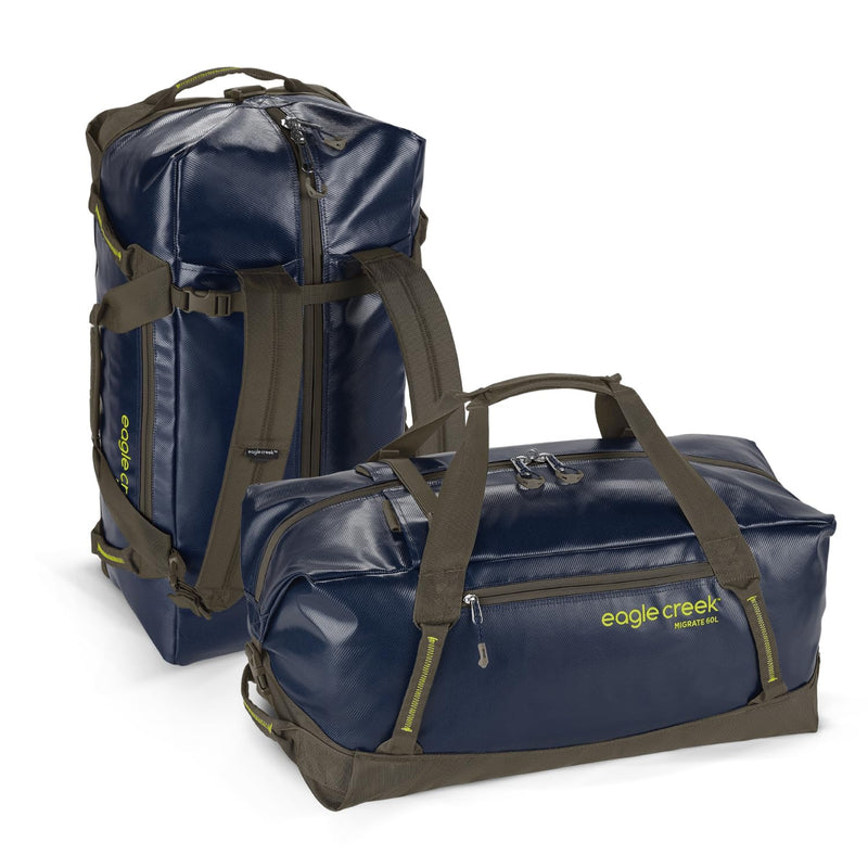 Eagle Creek Migrate 60L Duffel Bag – Lightweight, Durable Travel Duffel – Weather-Resistant Fabric – Comfortable Shoulder Straps - Rush Blue