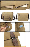 Sechunk Canvas Vintage Messenger Bag Shoulder bag Leather Cross body bag Large Travel Crossbody bags for men women 13inch Laptop