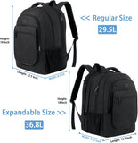 MATEIN Travel Backpack for Men, Expandable Laptop Backpack, Anti Theft Business Computer Bag Fit 15.6 Inch Laptop, Water Resistant College School Bookbag for Men Women, Black