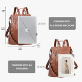 cocururu Women Backpack Purse PU Leather Anti-theft Casual Shoulder Bag Fashion Ladies Satchel Bags