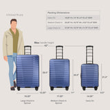 U.S. Traveler Boren Expandable Hardside Rugged Travel Luggage with 8 Spinner Wheels, Navy, Checked-Large 30-Inch