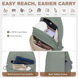 SYTRAH Sling Bag for Women, Anti-Theft RFID Crossbody Bag Nylon Sling Purse for Travel, Puffy Small backpack for Daily Hiking Sports Green