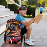 Homexzdiy Football School Backpack for Boys, Football Backpacks for Kids Students Age 6-18, Kids Bookbag for Primary, Middle High School, 17 Inch Large Capacity Schoolbag Supplies Gifts