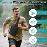 MoKo Small Sling Bag for Men, Mini Utility EDC Tatical Water-Resistant Crossbody Chest Shoulder Bag with RFID Blocking Card Slots for Sport Hiking Travel Work, Black