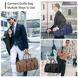Modoker Convertible Weekender Bag - Canvas Duffle Bags for Travel with Hanging Feature, Brown