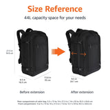 Amazon Basics Travel Backpack, Carry-On with Laptop Compartment, 40L Capacity, Expandable for 10% Extra Space, Convertible Backpack & Shoulder Bag, Multiple Pockets, 15.8"W x 21.5"H x 8.3"D, Black