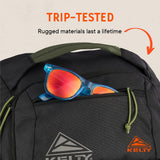 Kelty Redwing Traveler Backpack, Travel Pack with Wide U Zip Opening, Signature Wing Pockets, 30-50L Capacity (50L Black)