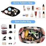 Colorful Dog Buffalo Plaid Snowflakes Christmas Travel Duffel Bags Travel Weekender Gear Bag with Toiletry Bag for Business Trips 2 Pcs Set