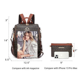 MKP Women Fashion Backpack Purse PU Leather Convertible Medium Ladies Rucksack Travel Shoulder Bags Handbag and Purse 2Pcs