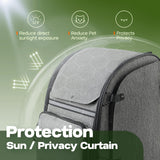 Tirige Premium Dog & Cat Carrier Backpack for Travel, Hiking & Vet Visits - Solid Durable Pet Backpack with Breathable Mesh, Safety Strap, Anti-Anxiety Curtain & Storage Pockets, Gray