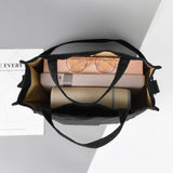 Valleycomfy Corduroy Tote Bag for Women Travel Crossbody Bag Purse Women Shoulder Bags Work Handbags Everyday Hobo Bag (Black, Large)