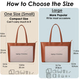 KALIDI Tote Bag Zipper Shoulder Bag Faux Leather Purses for Women Large Casual Handbag Work Dating College, Brown