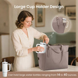 LOVEVOOK Laptop Tote Bag for Women With Large Cup Holder, Leather Work Tote Bag for Women,15.6 Inch Professional Computer Briefcase Business Teacher Commuter Shoulder Bag,Office Travel Gift