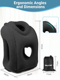 Maliton Inflatable Travel Pillow for Airplane Comfortable Sleeping to Relieve Neck and Shoulder Pain, Support Head Inflatable Pillow for Long Flights, Used for Airplanes, Cars, Trains, Office(Black)