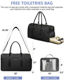 Women Weekender Travel Duffle Bag: Travel Duffel Overnight Bags with Shoe Compartment Large Carry on Tote with Toiletry Bag Weekend Traveling Yoga Gym Hospital Bag for Women with Wet Pocket Black
