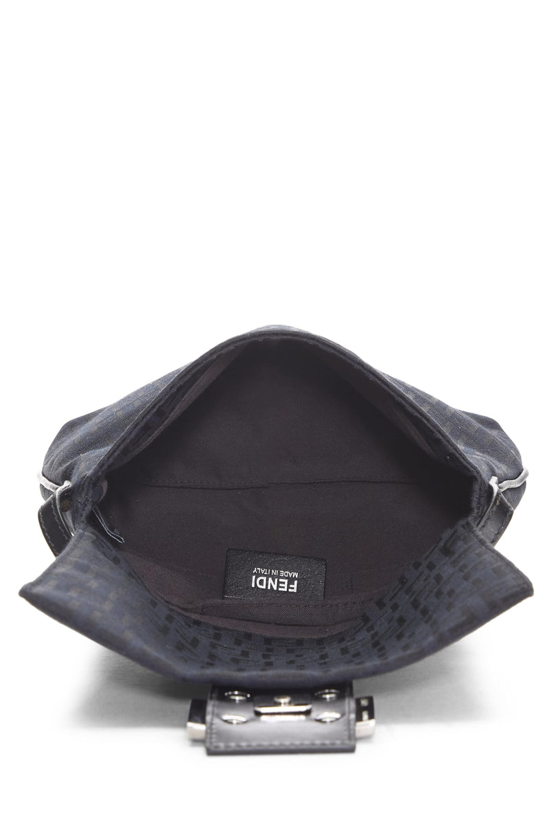 Fendi, Pre-loved Black Zucchino Canvas Tube Messenger Bag Small, Black