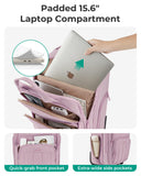 BAGSMART Small Underseat Carry on Luggage with Wheels, 16 inch Small Under Seat Luggage, Lightweight Travel Suitcase for Women, Mist Purple