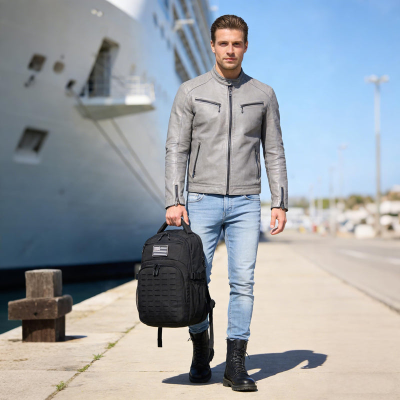 Wotony Military tactical backpack Laser-Cut MOLLE Webbing, backpack for men black small tactical assault bag (Black, 18.5 inch)