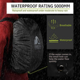 Unigear Backpack Rain Cover Waterproof Rating 5000mm Ultraportable and Durable with 2 Anti-Slip Buckle Strap, Integrated Carry Pouch Design (Black, Large for 40L-50L Backpack)
