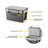 RTIC Ultra-Light 32 Quart Hard Cooler Insulated Portable Ice Chest Box for Drink, Beverage, Beach, Camping, Picnic, Fishing, Boat, Barbecue, 30% Lighter Than Rotomolded Coolers, Dark Grey & Cool Grey