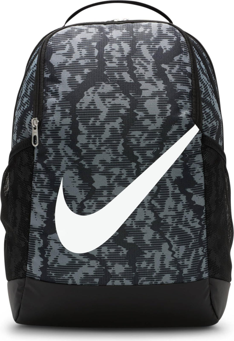 NIKE Unisex Kids Youth Brasilia Backpack - Cat Aop Fa24 Backpack (pack of 1), Black/Black/White, One Size, Young Athletes
