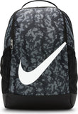 NIKE Unisex Kids Youth Brasilia Backpack - Cat Aop Fa24 Backpack (pack of 1), Black/Black/White, One Size, Young Athletes
