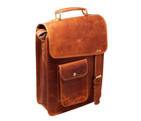 13" leather messenger bag laptop case office briefcase gift for men computer distressed shoulder bag