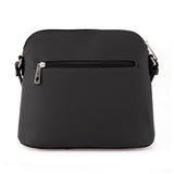 SG SUGU Lunar Lightweight Medium Dome Crossbody Bag Shoulder Bag with Double Tassels | Zipper Pocket | Adjustable Strap|Black