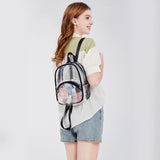 abshoo Clear Mini Backpack for Stadium Approved Transparent Backpacks for Girls Women Clear Bag for Concert Sport Events (Black)