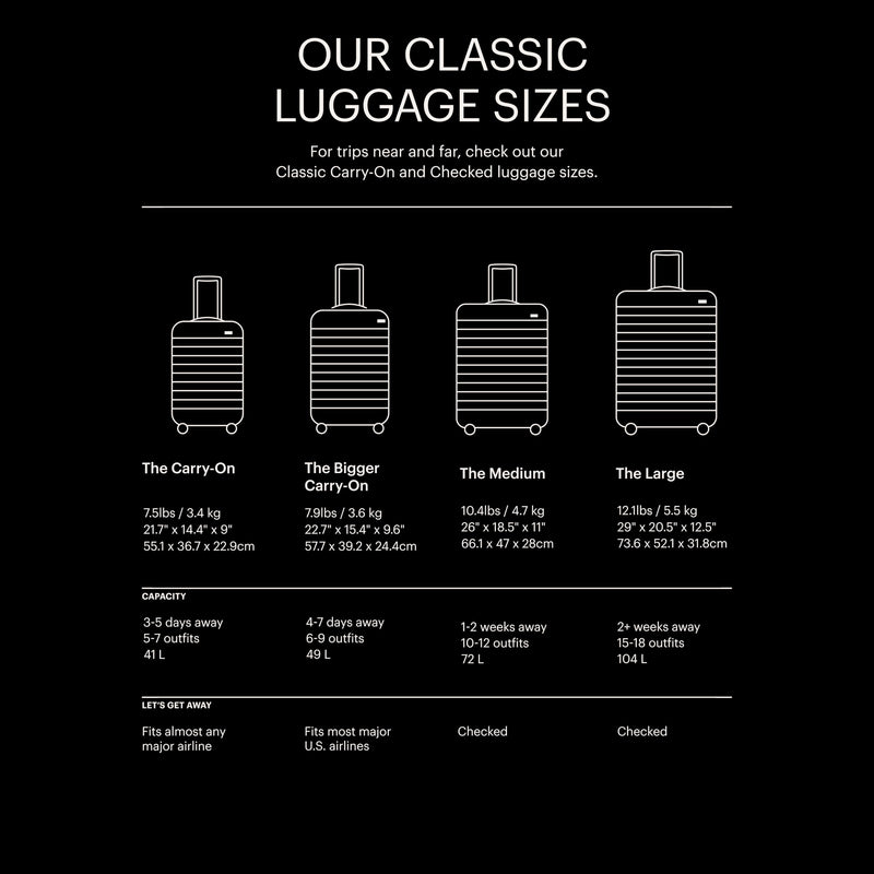 Away Carry-On Luggage, Lightweight Hardside Suitcase with Spinner Wheels, 22 Inch Airline Approved, TSA Lock, Salt White Matte