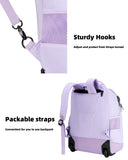 MATEIN Rolling Backpack for Women, 17 Inch Travel Laptop Backpacks with Wheels, Waterproof Large Roller Carry On Luggage Wheeled, Trolley Overnight Suitcase Business Computer Bag, Purple