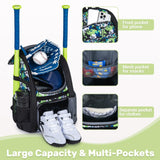 KAVIGOR Youth Baseball Bag, Softball Bag for Girls & Boys, Kids Tball Backpack with Shoes Compartment