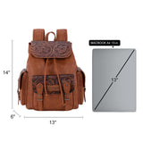 Montana West Wrangler Backpack Purse for Women Men Western Backpack Floral Tooled Travel Bags