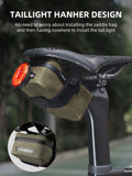 ROCKBROS Bike Saddle Bag, 0.4L Waterproof Ultra Small Bike Bag（4" x 3.4" x 2"）, Waterproof Zipper Bicycle Storage Bag Under Seat, Easy Attachment for Road Cycling Khaki