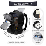 coowoz Travel Backpack For Women Men Airline Approved,Black Carry On Backpack,Large Hiking Laptop College Backpacks Waterproof Outdoor Sports Rucksack Casual Daypack Fit 15.6 Inch Backpacks