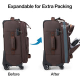 Hanke 3 Piece luggage Sets Softside Expandable luggage with Spinner Wheels TSA Lock,Travel Lightweight Luggage Sets,Coffee