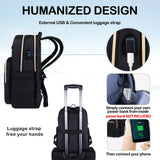 VANKEAN Laptop Backpack for Women with USB Port, Laptop Computer Bag Travel Backpack Purse,Waterproof Work Business Backpack College Teacher Bags, Black