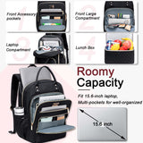 Weitars Lunch Backpack for Women,15.6 Inch Laptop Backpacks Travel Backpack for Women,Work Back pack,Teacher Nurse Back pack Insulated Lunchbox Backpacks