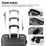 Coolife Luggage Suitcase Carry-on Spinner TSA Lock USB Port Expandable (only 28’’) Lightweight Hardside Luggage (Gray, S(20in_carry on))