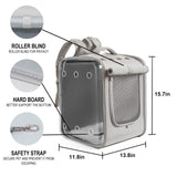 Petseek Cat Backpack Carrier Large Pet Backpack Carrier, 17lbs Load-Bearing Ventilated Design Dog Backpack Carrier for Small Dogs, Sturdy Cat Bubble Backpack for Travel, Hiking & Outdoor Use, Grey