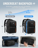 MATEIN Personal Item Travel Backpack 18x14x8 with Shoe Compartment Detachable, Expandable Underseat Backpack for Spirit Airlines Fit 17" Laptop, Airplane Approved Carry on Bag Luggage Mochila, Black