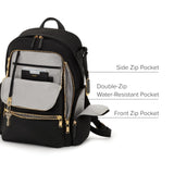 TUMI - Voyageur Celina Backpack - Women's Work and Travel Bag - 16.0" X 10.6" X 6.5" - Holds Up to 16" Laptop - Black & Gold Hardware