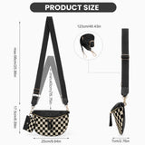 Checkered Crossbody Bag Bum Bags for Women Checkered Purse Plaid Womens Cross Body Purses Checkerboard Fanny Pack (A01 Black)