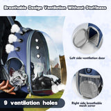 XIZIX Cat Bubble Backpack, Transparent Cat Backpack for Kitten Small Dog Pet, Space Capsule Cat Backpack Carrier for Hiking Camping Travel Outdoor Use (Navy Blue)
