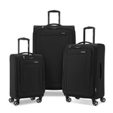 Samsonite Saire LTE Softside Expandable Luggage with Spinner Wheels, Black, 3-Piece Set (Carry On/Medium/Large)