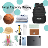 Soccer Backpack for Men and Women,Sports Bag with Ball Compartment,Gym Backpack with Shoe Compartment,Suitable for Basketball,Volleyball,Large Capacity Ball Equipment Youth Basketball Stuff,Black