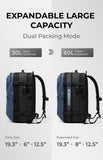 AirVault Vacuum Seal Travel Backpack 60L with Expandable HyperSeal Air Compression Vacuum System Water Resistant TSA Lock (Vacuum Pump Included, Blue, 60L)