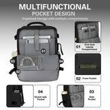 Carry On Backpack for Women & Men – Airline Approved Underseat Size, 15.6" Laptop Compartment, TSA-Friendly 180° Opening, Anti-Theft Business Travel Backpack with Trolley Sleeve (Black, Medium)