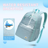 Caran·Y 38L Waterproof Kids Backpack with 15.6-Inch Laptop Compartment-Lightweight Large Capacity School Backpack for Boys & Girls Ages 6-18,Travel with Side Water Bottle Pockets(Mint Green)